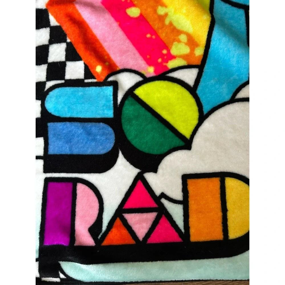 My Little Pony Rainbow Dash Plush Throw Silky Soft 'So Rad' 40x50 Blanket 2017‎